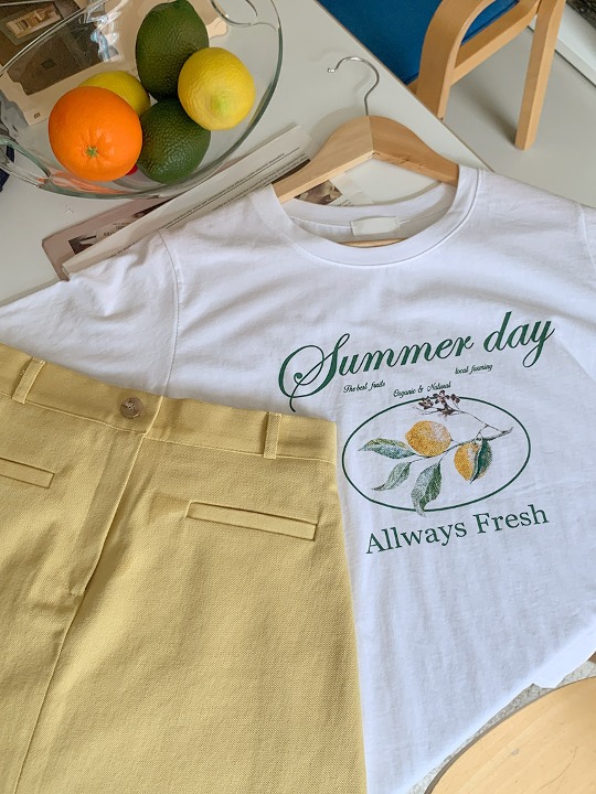 [루즈핏] 상큼 레몬 티셔츠